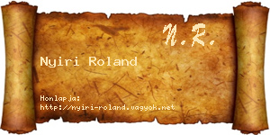 Nyiri Roland névjegykártya